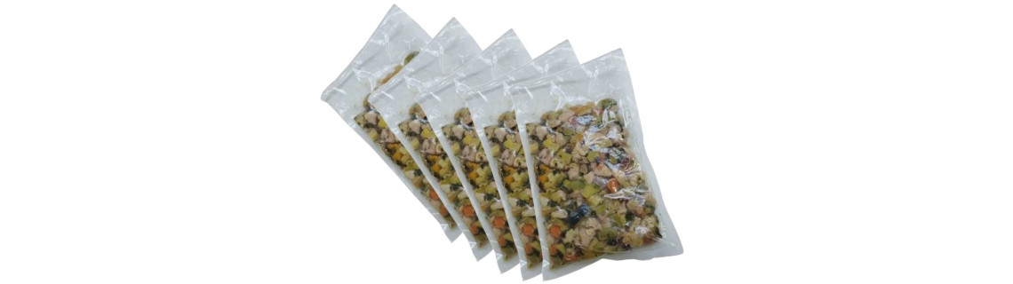 Comida Natural p/ Cães Congelada - Frango - Kit 5 Pct - 1,250kg