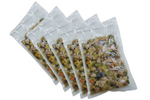 Comida Natural para Cães Congelada - Frango - Kit 5 Pacotes - Total 1,250 kg